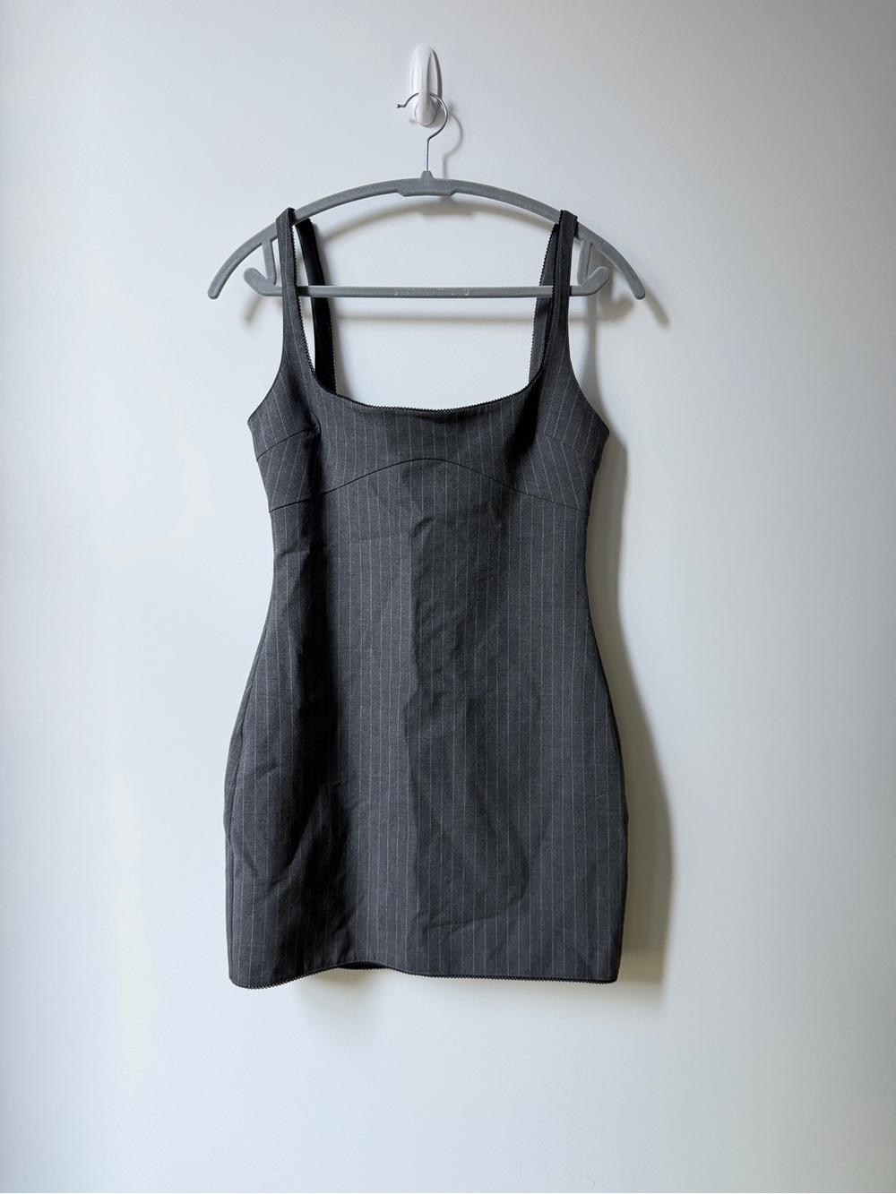 Zara Charcoal Pinstripe Mini Dress